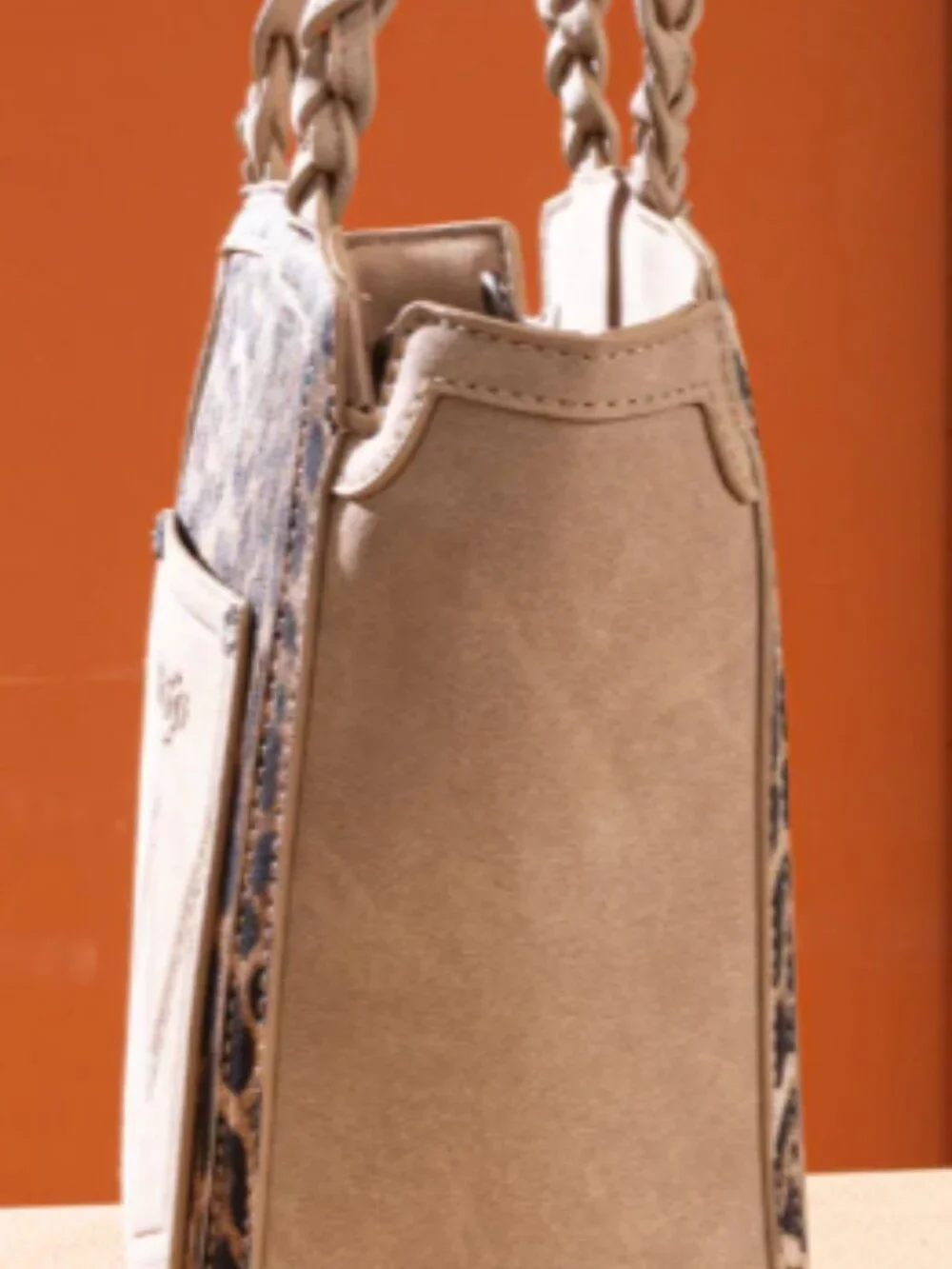 Wrangler Leopard Print Tote Crossbody Tan NWT